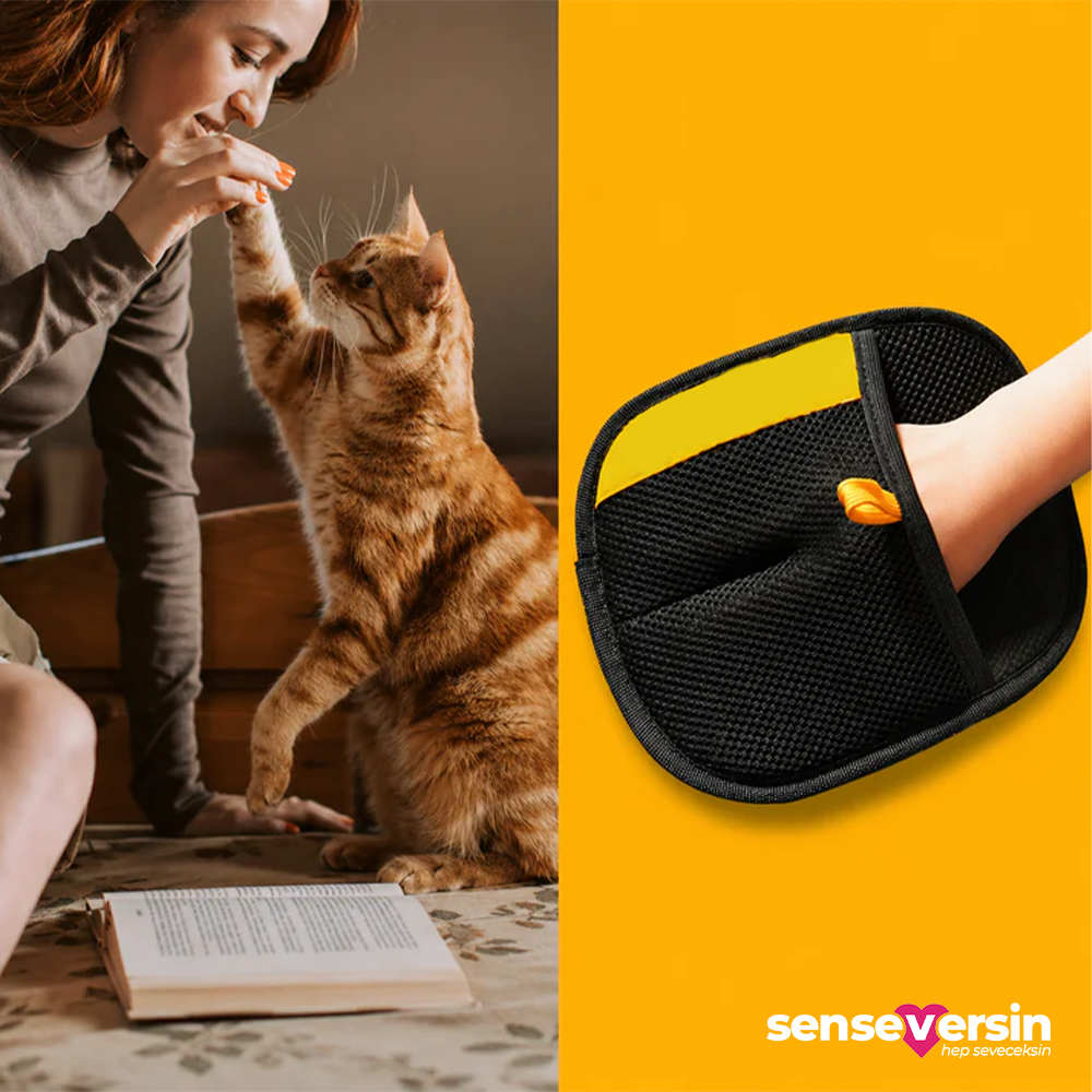 Tüy Toplayıcı Eldiven - Kedi ve Köpek Tüyü Temizleyici