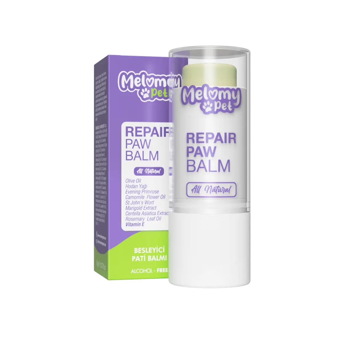 Melomy Pet Besleyici Pati Balm - papatya kantaron aynısafa yağlı pati kremi
